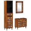 vidaXL Set de mobilier pentru baie 3 buc. castan Lemn de mango solid