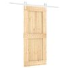 vidaXL Ușă glisantă Natural și Alb 90 x 210 cm Lemn de Pin Solid