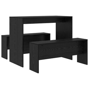 vidaXL Set de dining 2 pcs Stejar negru Lemn compozit
