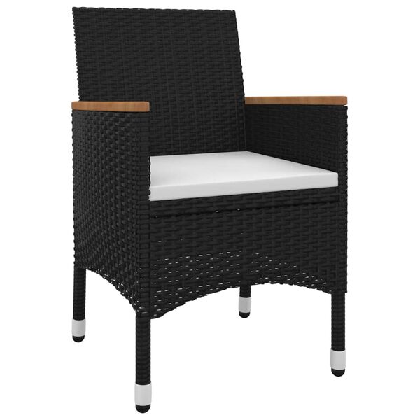 vidaXL Set mobilier de grădină cu perne, 3 piese, poliratan și sticlă