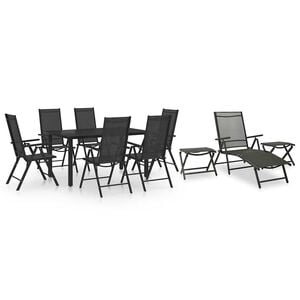 vidaXL Set mobilier de grădină, 10 piese, negru și antracit