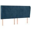 vidaXL Tăblie pat cu urechi albastru &icirc;nchis 183x23x118/128 cm catifea