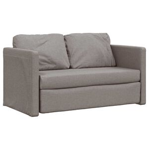 vidaXL Canapea extensibilă 2 &icirc;n 1, gri taupe, 112x174x55 cm, textil