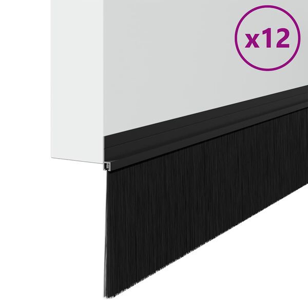 vidaXL Dopuri pentru uși autoadezive 12 pcs Negru 100 cm