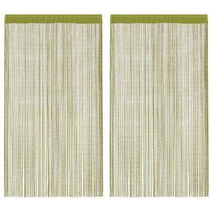 vidaXL Draperii cu franjuri, 2 buc., 140 x 250 cm, verde