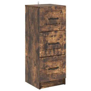 vidaXL Dulap cu sertare Stejar fumuriu 33 x 34,5 x 87 cm