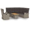 vidaXL Set mobilier de grădină cu perne, 3 piese, gri, poliratan