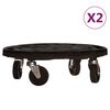 vidaXL Cărucioare de plante cu roți 2 buc. negru diametru 40 cm 275 kg