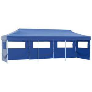 vidaXL Cort petrecere pliabil cu 5 pereți laterali, albastru, 3 x 9 m
