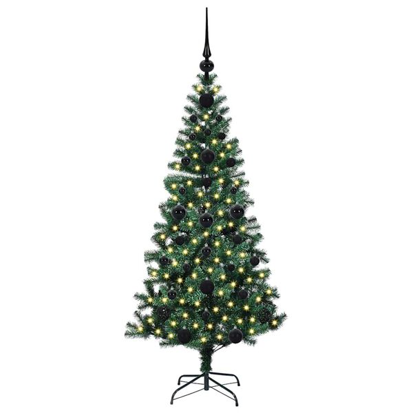 vidaXL Pom de Crăciun artificial pre-iluminat cu 150 LED Verde 120 cm