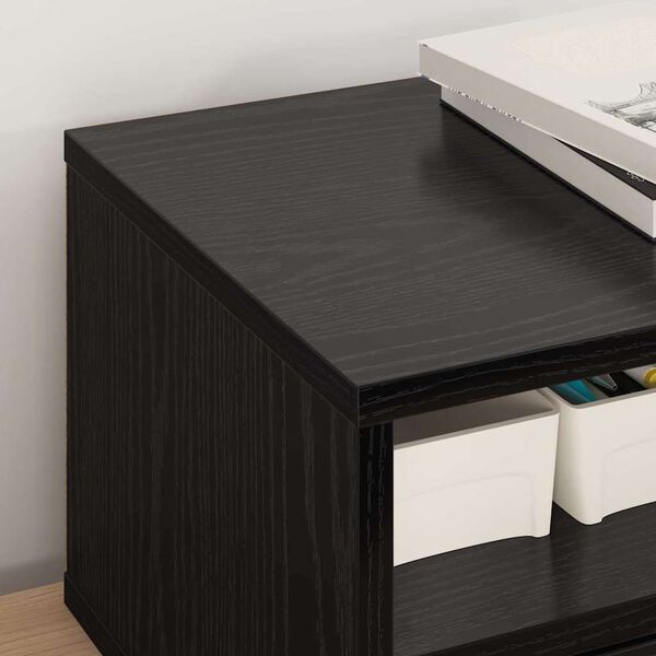 vidaXL Suport pentru imprimantă cu sertar Stejar Negru 40 x 32 x 24 cm