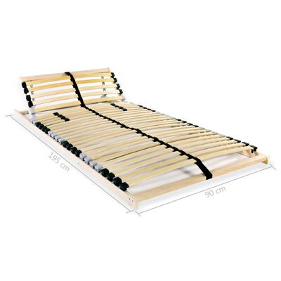 vidaXL Bază pat cu șipci, 28 șipci, 7 zone, 90 x 200 cm