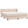 vidaXL Pat box spring cu saltea, cappuccino, 160x200cm piele ecologică
