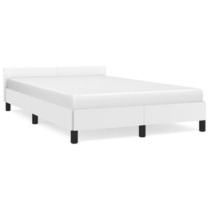 vidaXL Cadru de pat fără saltea alb 120x190 cm piele artificială