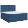 vidaXL Pat boxspring cu saltea albastru 140 x 190 cm Țesătură