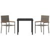 vidaXL Set de masă pentru grădină cu pernă 3 pcs Gri poliratan