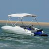 vidaXL Parasolar Bimini 4 arcuri, pereți laterali 243x(170-182)x137 cm