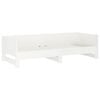 vidaXL Pat extensibil de zi, alb, 2x(90x190) cm, lemn masiv de pin