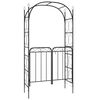 vidaXL Arcadă de grădină cu poartă, negru, 108x45x235 cm oțel