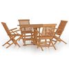 vidaXL Set de mobilier de exterior pliabil, 5 piese, lemn masiv de tec