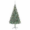 vidaXL Brad Crăciun artificial pre-iluminat globuri/conuri pin 210 cm
