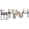 vidaXL Set de Mobilier pentru Exterior 4 buc. Negru și Alb crem