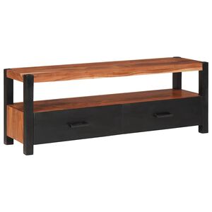 vidaXL Dulap media cu raft Maro 110 x 30 x 40 cm Lemn Solid de Acacia