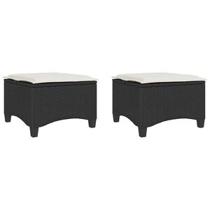 vidaXL Scaune de grădină cu perne 2 buc Negru 55x55x36 cm Poly Ratan