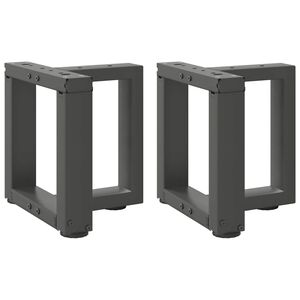vidaXL Picioare pentru măsuță de cafea &icirc;n formă de T, 2 buc., antracit, 30x25x(30-31) cm, oțel