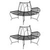 vidaXL Bancă circulară de copac, 2 buc., negru, &Oslash;159 cm, oțel
