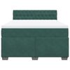 vidaXL Pat box spring cu saltea, verde închis, 160x200 cm, catifea