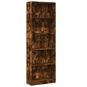 vidaXL Bibliotecă, stejar fumuriu, 60x24x176 cm, lemn prelucrat