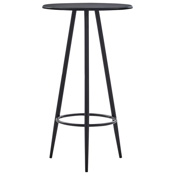 vidaXL Set mobilier de bar, 3 piese, negru, plastic