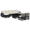 vidaXL Set de canapele pentru grădină 10 buc. Negru și Alb crem