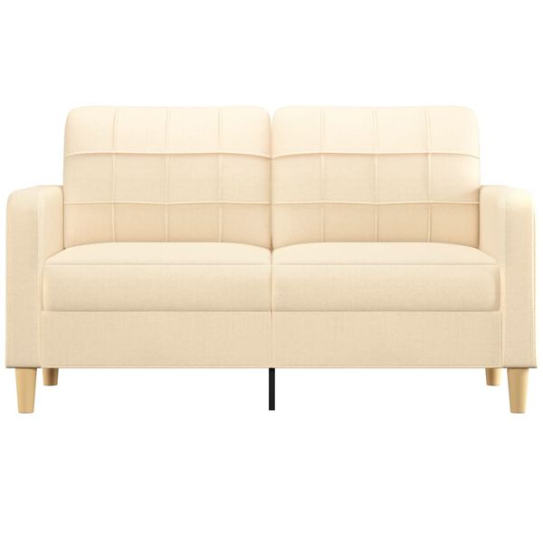 vidaXL Canapea cu 2 locuri, crem, 140 cm, material textil