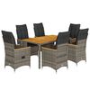 vidaXL Set mobilier de grădină cu perne, 7 piese, gri, poliratan