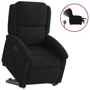 vidaXL Fotoliu electric rabatabil cu ridicare, negru, catifea