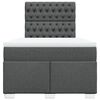 vidaXL Pat box spring cu saltea, gri &icirc;nchis, 120x190 cm, textil