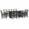 vidaXL Set dining pentru exterior 9 buc. Negru poliratan
