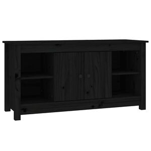 vidaXL Comodă TV, negru, 103x36,5x52 cm, lemn masiv de pin