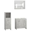 vidaXL Set mobilier baie, 3 piece, gri beton, lemn prelucrat