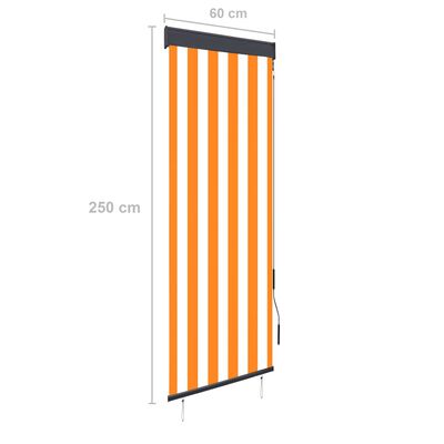 vidaXL Jaluzea tip rulou de exterior, alb și portocaliu, 60 x 250 cm
