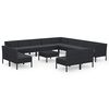 vidaXL Set mobilier de grădină cu perne, 14 piese, negru, poliratan