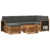 vidaXL Set canapea sectională cu pernă 6 pcs Natural și Antracit
