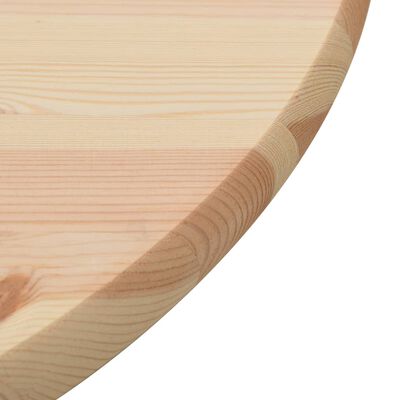 vidaXL Blat de masă, natural, 25 mm, 80 cm, lemn de pin, rotund