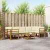 vidaXL Set de canapele de exterior cu pernă 8 pcs Natural și Crem