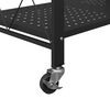 vidaXL Raft de depozitare pe roți, negru, 71x34x88 cm, oțel