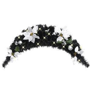 vidaXL Arcadă de Crăciun cu lumini LED, negru, 90 cm, PVC