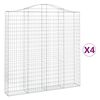 vidaXL Coșuri gabion arcuite 4 buc. 200x30x200/220 cm fier galvanizat