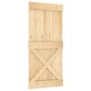 vidaXL Ușă glisantă NARVIK Natural și Negru 95 x 210 cm (213,5 cm)